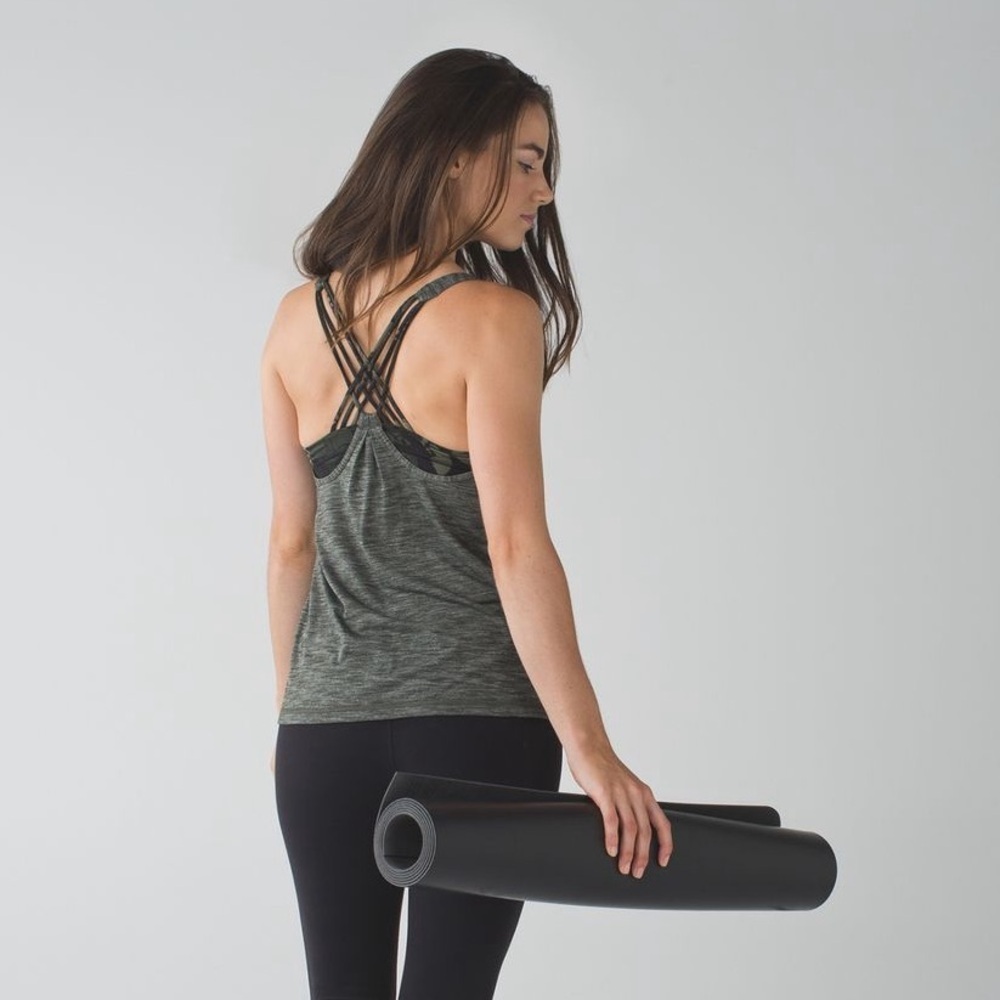 Lululemon Sunset Salutation Tank- Heathered Green Gator- Size 6
